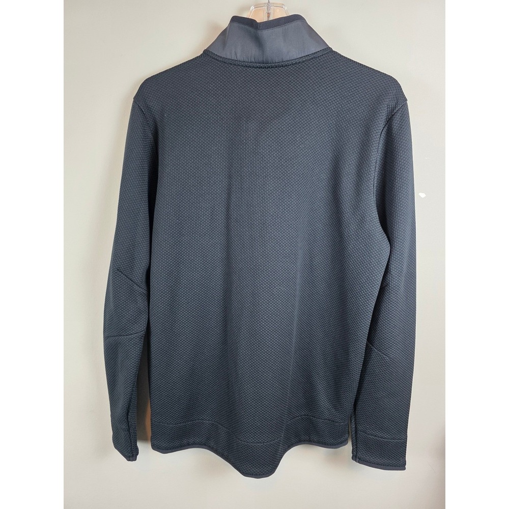 Under Armour Golf Coldgear  Black‎ Men L 1/4 Snap Waffle Knit Sweater Loose Fit - Picture 2 of 12
